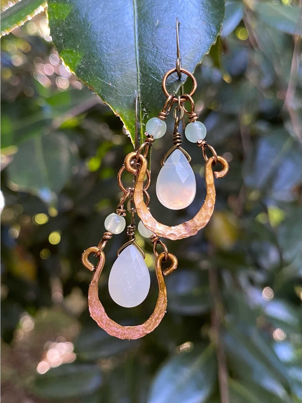Handcrafted New Jade Dangle Earrings